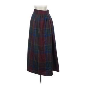 VTG Newport Plaid Wool Tartan Holiday 8 (25” Actual Waist) MIDI Skirt